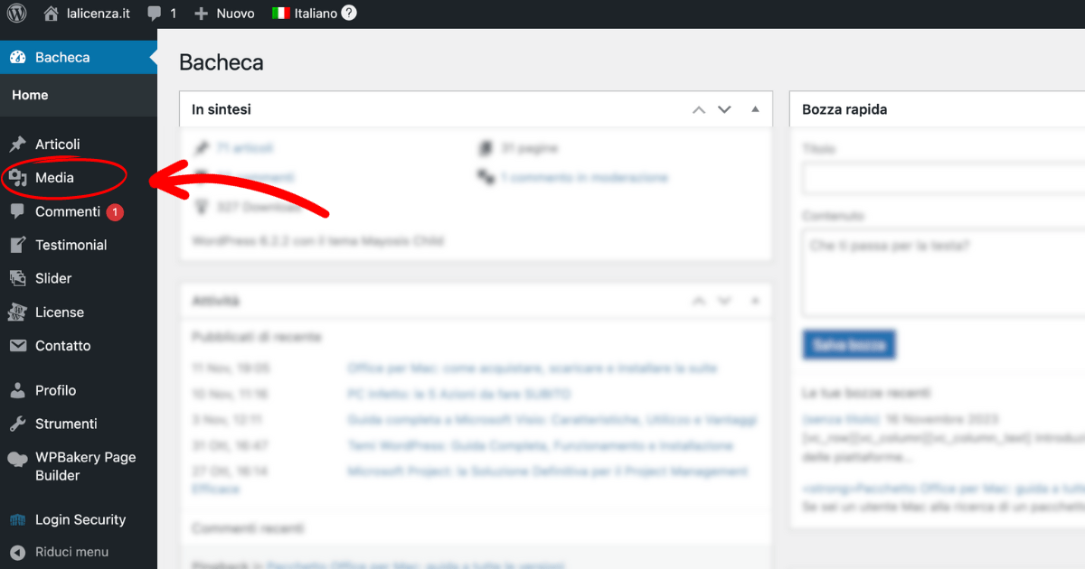 accesso libreria media