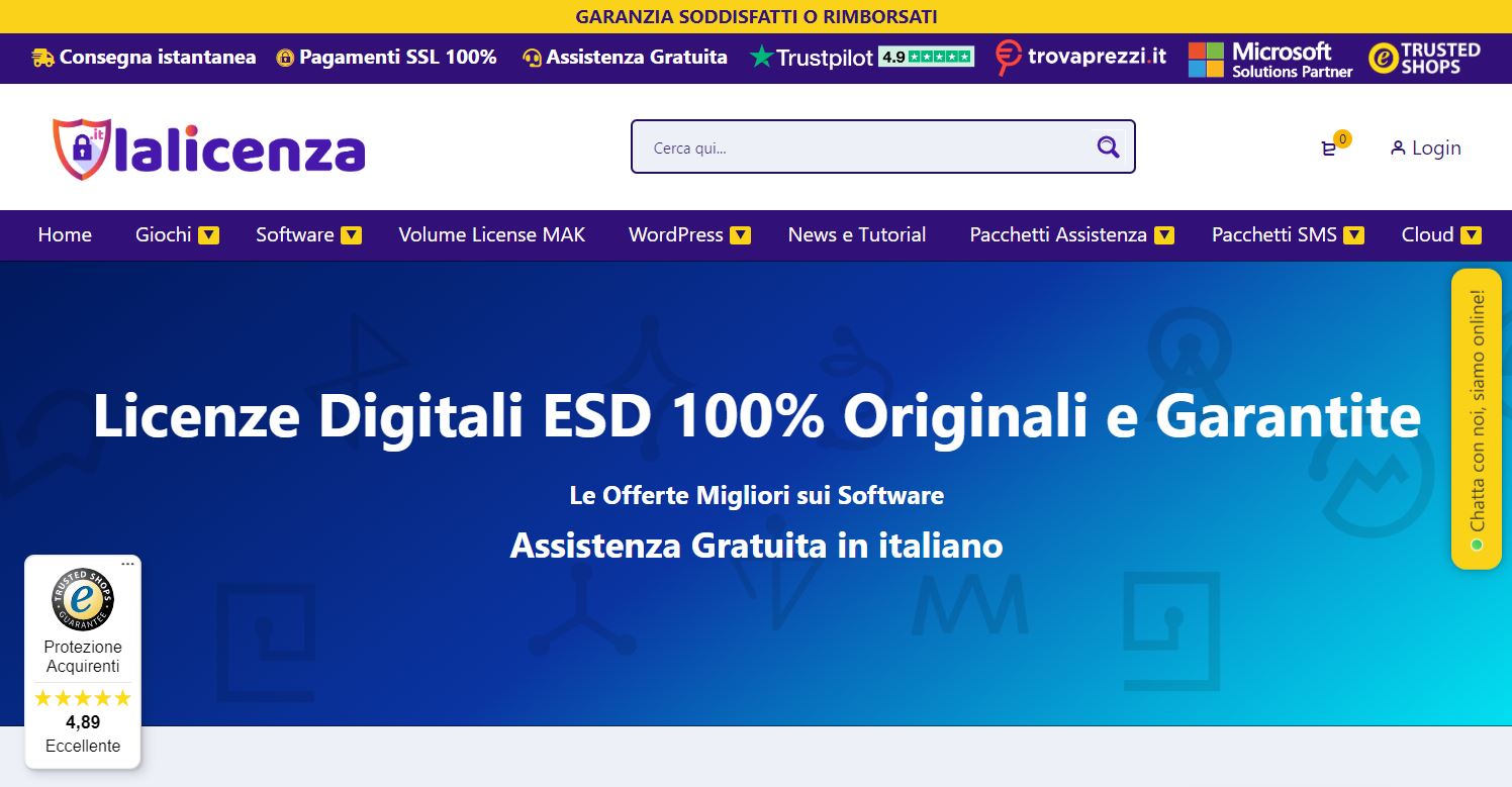 lalicenza schermata home