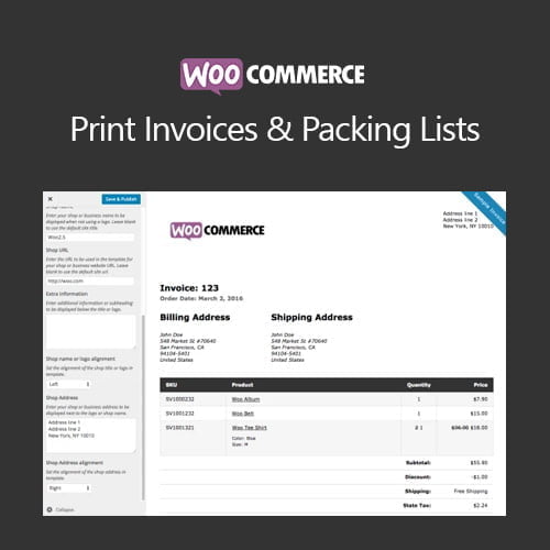 woocommerce print invoices lalicenza