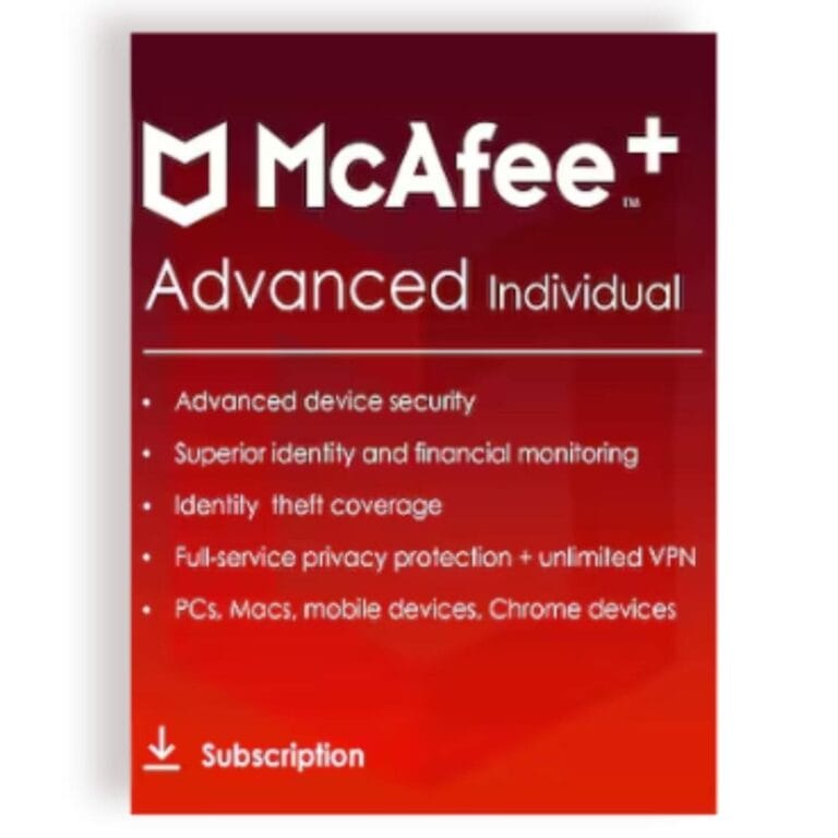 mcafee+ advanced (pc, android, ios) individuale 1 anno lalicenza