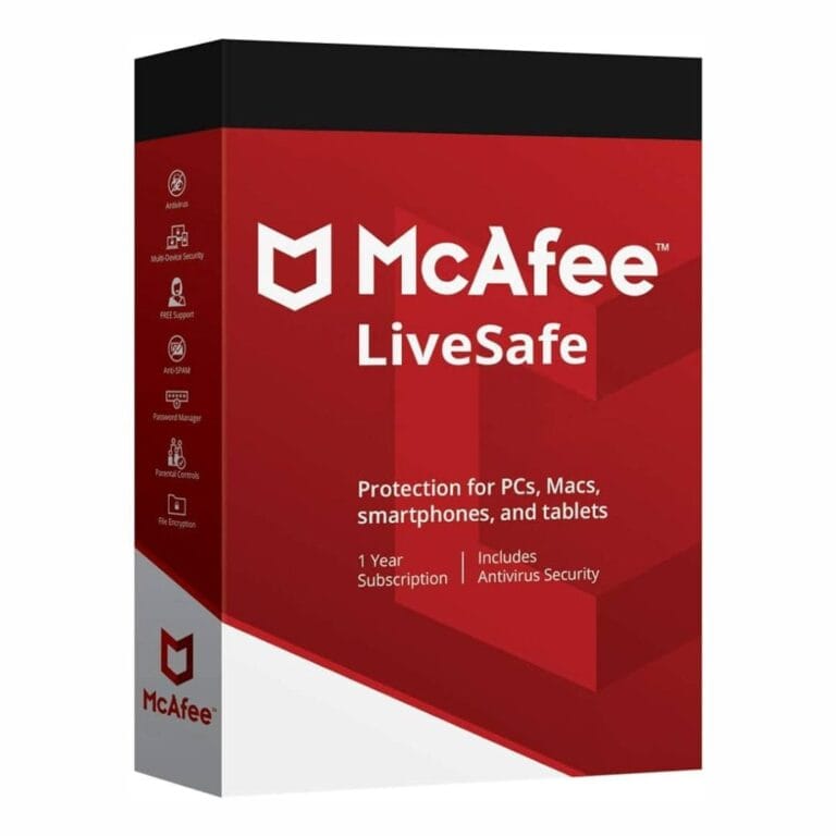 mcafee livesafe Protection 1 utente 1 anno lalicenza