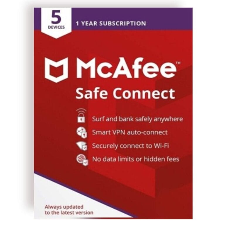 mcafee safe connect vpn premium 5 utenti 1 anno lalicenza